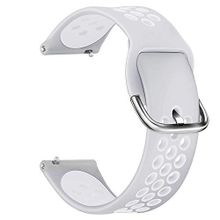 Microsonic Xiaomi Amazfit GTR 47 mm Rainbow Sport Band için Gri Beyaz Kordon
