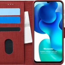 Microsonic Xiaomi Mi 10 Lite Fabric Book Wallet Kırmızı Kılıf