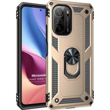 Microsonic Xiaomi Mi 11i Military Ring Holder Gold Kılıf
