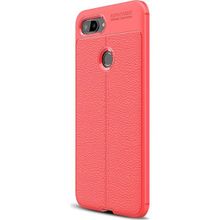 Microsonic Xiaomi Mi 8 Lite Deri Dokulu Silikon Kırmızı Kılıf