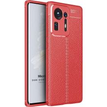 Microsonic Xiaomi Mi Mix 4 Deri Dokulu Silikon Kırmızı Cep Telefonu Kılıfı
