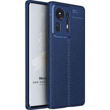 Microsonic Xiaomi Mi Mix 4 Deri Dokulu Silikon Lacivert Cep Telefonu Kılıfı