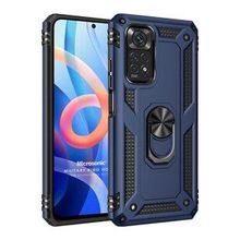 Microsonic Xiaomi Note 11S Military Ring Holder Lacivert Cep Telefonu Kılıfı