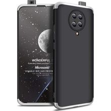 Microsonic Xiaomi Poco F2 Pro Double Dip 360 Protective Siyah Gri Kılıf