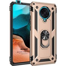 Microsonic Xiaomi Poco F2 Pro Military Ring Holder Gold Kılıf