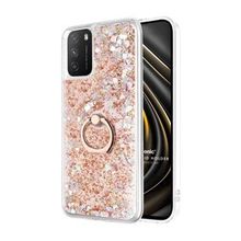 Microsonic Xiaomi Poco M3 Glitter Liquid Holder Gold Kılıf