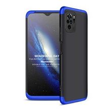 Microsonic Xiaomi Poco M5S Double Dip 360 Protective Siyah Mavi Kılıf