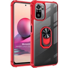 Microsonic Xiaomi Poco M5s Grande Clear Ring Holder Kırmızı Kılıf