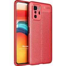 Microsonic Xiaomi Poco X3 GT Deri Dokulu Silikon Kırmızı Kılıf