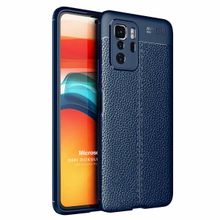 Microsonic Xiaomi Poco X3 GT Deri Dokulu Silikon Lacivert Kılıf
