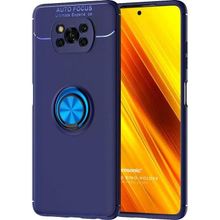 Microsonic Xiaomi Poco X3 Pro Kickstand Ring Holder Lacivert Kılıf