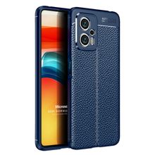 Microsonic Xiaomi Poco X4 GT Deri Dokulu Silikon Lacivert Cep Telefonu Kılıfı