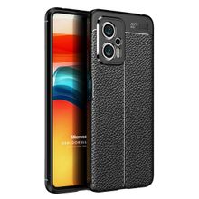 Microsonic Xiaomi Poco X4 GT Deri Dokulu Silikon Siyah Cep Telefonu Kılıfı