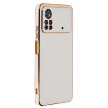 Microsonic Xiaomi Poco X4 Pro 5G Olive Plated Beyaz Cep Telefonu Kılıfı