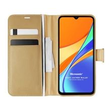 Microsonic Xiaomi Redmi 10A Delux Leather Wallet Gold Cep Telefonu Kılıfı