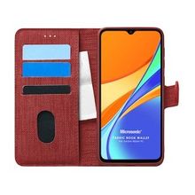 Microsonic Xiaomi Redmi 10A Fabric Book Wallet Kırmızı Cep Telefonu Kılıfı