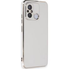 Microsonic Xiaomi Redmi 12C Olive Plated Beyaz Kılıf