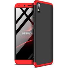 Microsonic Xiaomi Redmi 7A Double Dip 360 Protective Siyah Kırmızı Kılıf