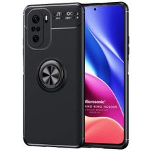Microsonic Xiaomi Redmi K40 Kickstand Ring Holder Siyah Kılıf