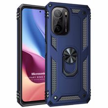 Microsonic Xiaomi Redmi K40 Military Ring Holder Lacivert Kılıf