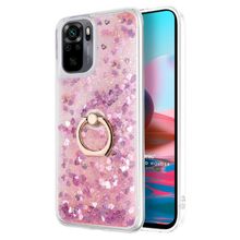 Microsonic Xiaomi Redmi Note 10 Glitter Liquid Holder Pembe Kılıf