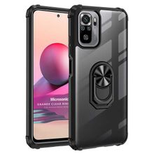Microsonic Xiaomi Redmi Note 10 Grande Clear Ring Holder Siyah Kılıf