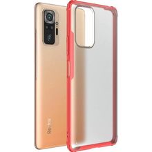 Microsonic Xiaomi Redmi Note 10 Pro Frosted Frame Kırmızı Kılıf