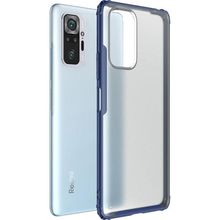 Microsonic Xiaomi Redmi Note 10 Pro Max Frosted Frame Lacivert Cep Telefonu Kılıfı