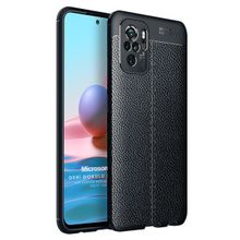 Microsonic Xiaomi Redmi Note 10S Deri Dokulu Silikon Siyah Kılıf