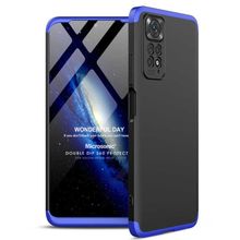 Microsonic Xiaomi Redmi Note 11 Double Dip 360 Protective Siyah Mavi Cep Telefonu Kılıfı