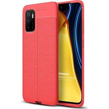 Microsonic Xiaomi Redmi Note 11 SE Deri Dokulu Silikon Kırmızı Cep Telefonu Kılıfı