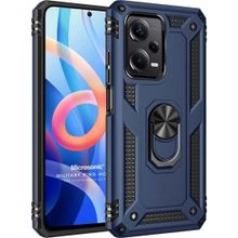 Microsonic Xiaomi Redmi Note 12 Military Ring Holder Lacivert Cep Telefonu Kılıfı