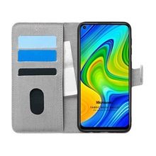 Microsonic Xiaomi Redmi Note 9 Fabric Book Wallet Gri Cep Telefonu Kılıfı