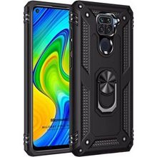 Microsonic Xiaomi Redmi Note 9 Military Ring Holder Siyah Kılıf