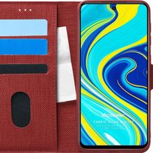 Microsonic Xiaomi Redmi Note 9 Pro Fabric Book Wallet Kırmızı Cep Telefonu Kılıfı