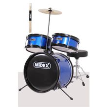 Midex CD300X-BL Akustik Junior Davulu Seti 5-14 Yaş İçin Full Set Çocuk Baterisi