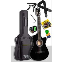 Midex CG390BK-XBAG Siyah 4/4 Sap Ayarlı Kesik Kasa Full Set Klasik Gitar