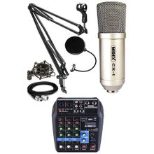 Midex CX1 Condenser Mikrofon Ses Kartlı Mikser + Stand + Filtre