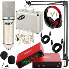 Midex GLX-700RD Ses Kartı + CX1 Stüdyo Mikrofon Stüdyo Ekipman Seti