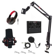 Midex Gmx-1 Record Head Set Condenser Mikrofon Kulaklık Ses Kartı Canlı Yayın Paketi
