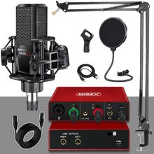 Midex Mx2020-Glx-500 Pro Midex Ses Kartı ve Condenser Mikrofon Stand Filtre Set