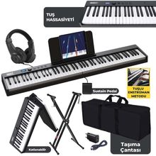 Midex PLX-100BK-ST Taşınabilir Tuş Hassasiyetli 88 Tuş Bluetooth Şarjlı Dijital Piyano