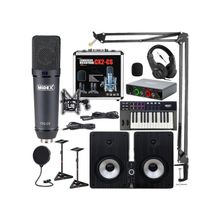 Midex Private Paket-7 Monitör-Mikrofon-Ses Kartı-Kulaklık ve Midi Klavye Stüdyo Ekipmanları Seti