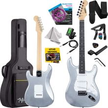 Midex RPH-30SL Gül Klavye Silver Strat Kasa SSS Elektro Gitar Seti