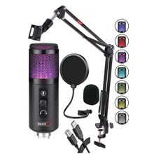 Midex V5 RGB USB Oyuncu ve Yayıncı Mikrofonu + Condenser