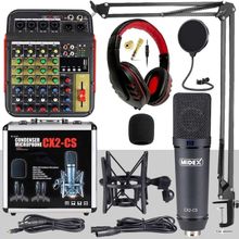 Midex Wizard Paket-2 CX2 Stüdyo Mikrofon MDX-04FXU Stüdyo Kayıt Mikseri Kulaklık Ekipman Seti