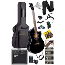 Midex XC-300XBK-AMP Siyah Elektro Akustik Gitar + Müzik Seti