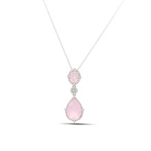 Midyat Nurtaş 201021885 Pembe Kuvars ve Zirkon Taşlı 925 Ayar Gümüş Kadın Kolye