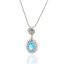 Midyat Nurtaş 201021957 Akuamarin Taşlı Elips Model Oksitli Telkari Gümüş Kolye