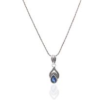 Midyat Nurtaş 201021967 Safir Taşlı Damla Model Oksitli Telkari Gümüş Kolye